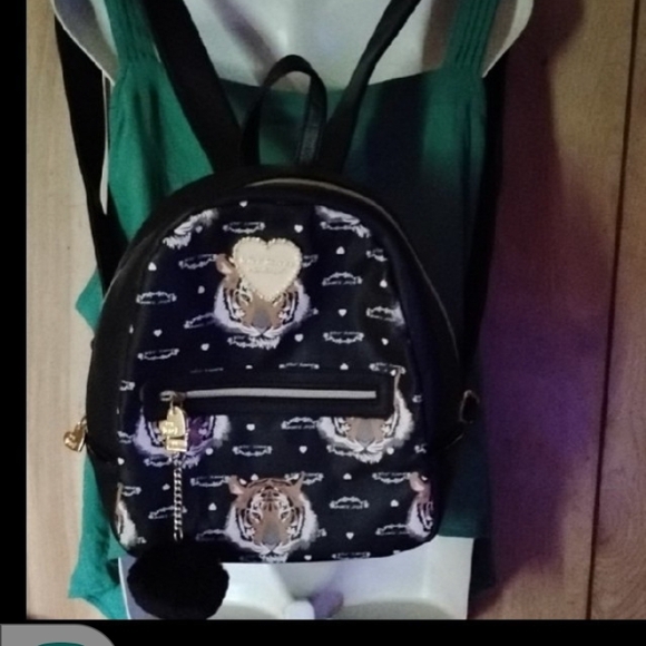 Betsey Johnson Handbags - Betsey Johnson Black and Gold Backpack